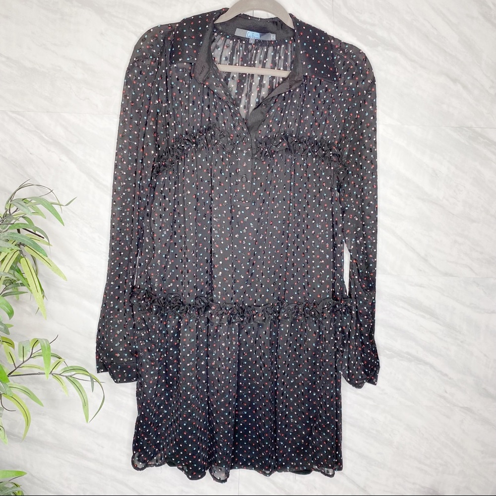 Eva Franco Haven Ruffled Polka Dot Tunic Dress 6